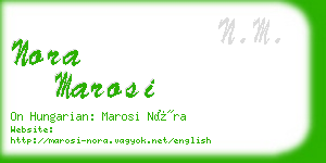 nora marosi business card